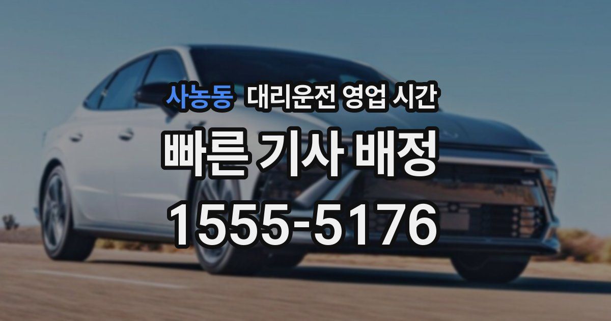 사농동 대리운전 영업 시간