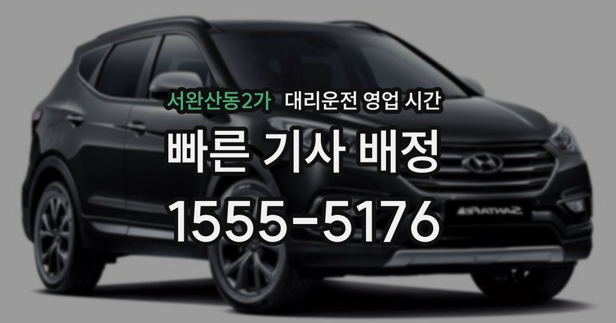 서완산동2가 대리운전 영업 시간