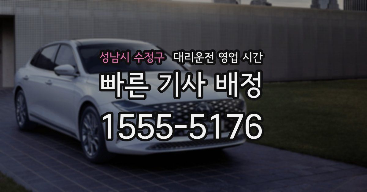 성남시 수정구 대리운전 영업 시간