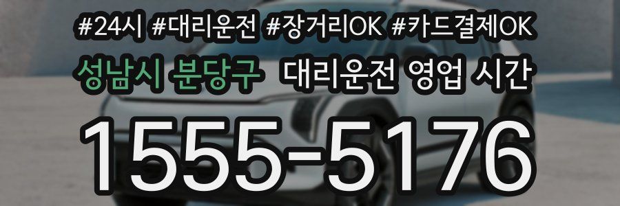 성남시 분당구 대리운전 영업 시간