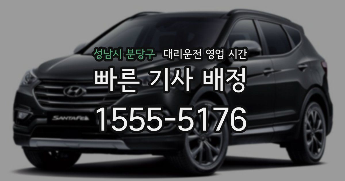 성남시 분당구 대리운전 영업 시간