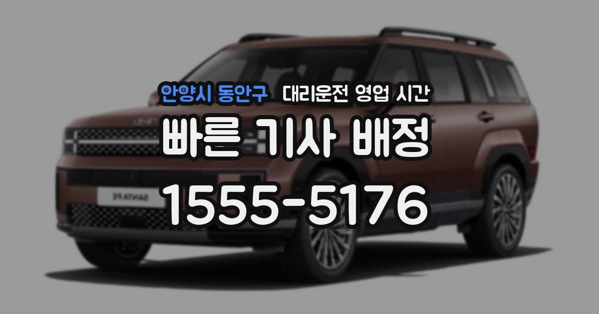 안양시 동안구 대리운전 영업 시간