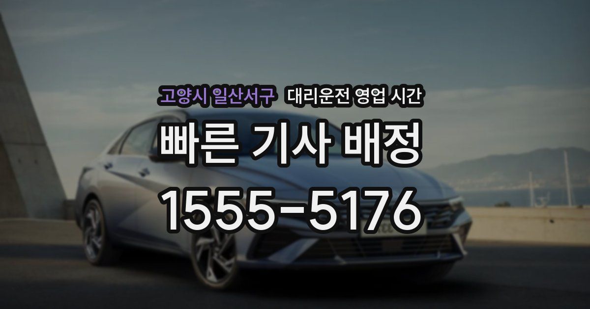 고양시 일산서구 대리운전 영업 시간