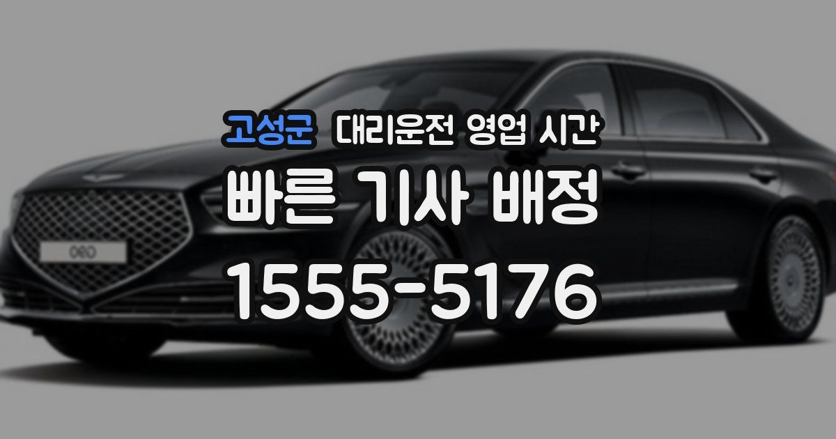 고성군 대리운전 영업 시간