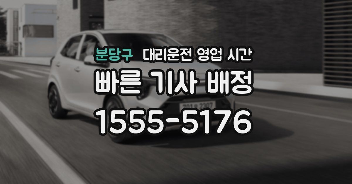 분당구 대리운전 영업 시간