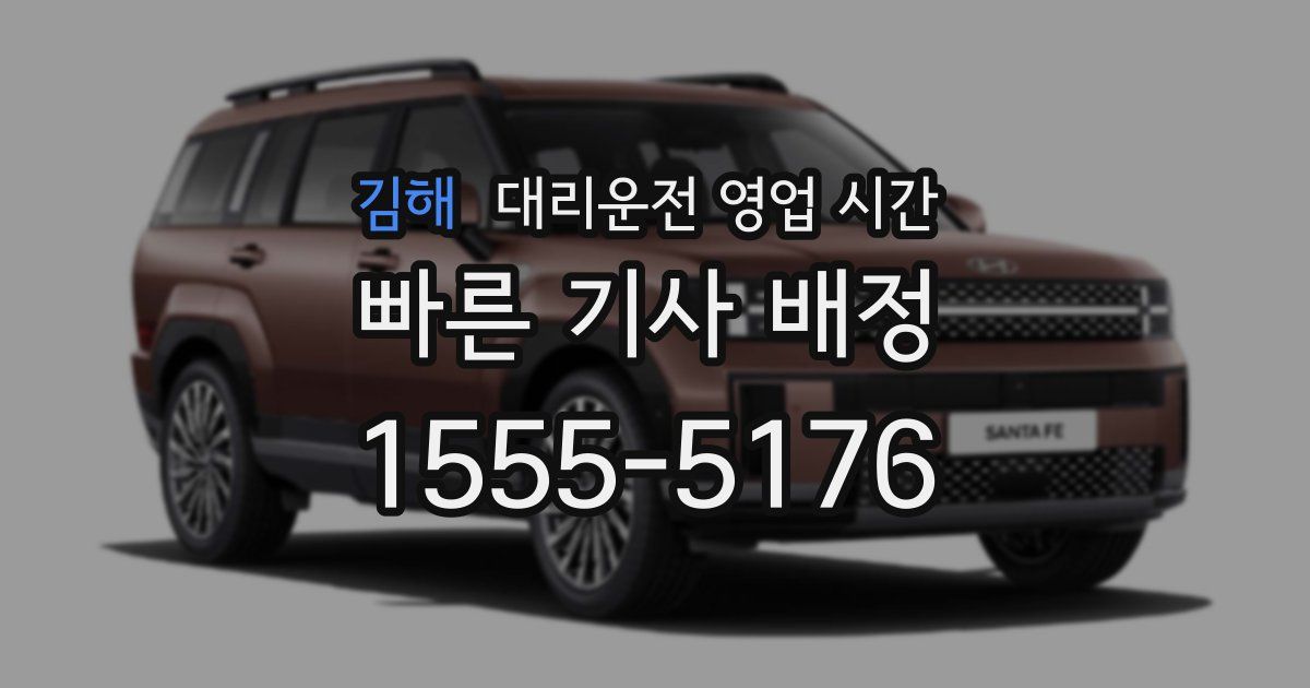 김해 대리운전 영업 시간