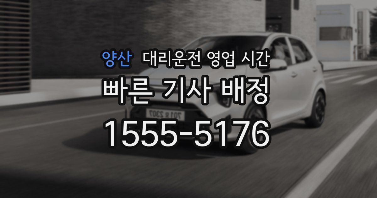 양산 대리운전 영업 시간