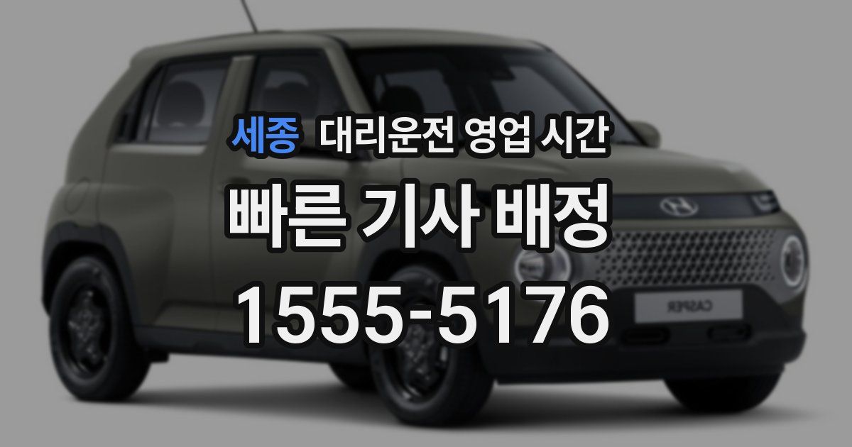 세종 대리운전 영업 시간