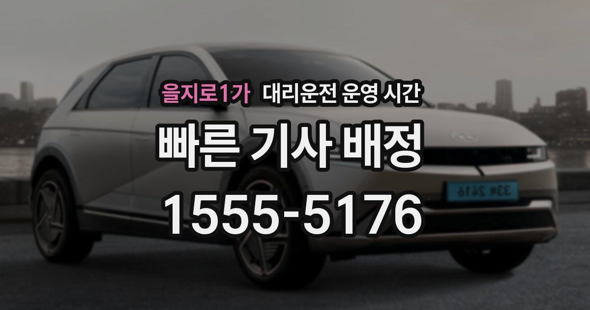 을지로1가 대리운전 운영 시간