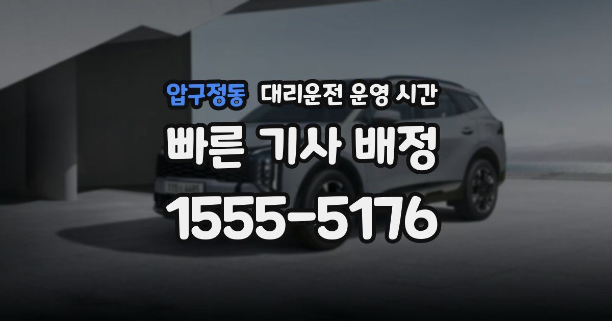 압구정동 대리운전 운영 시간