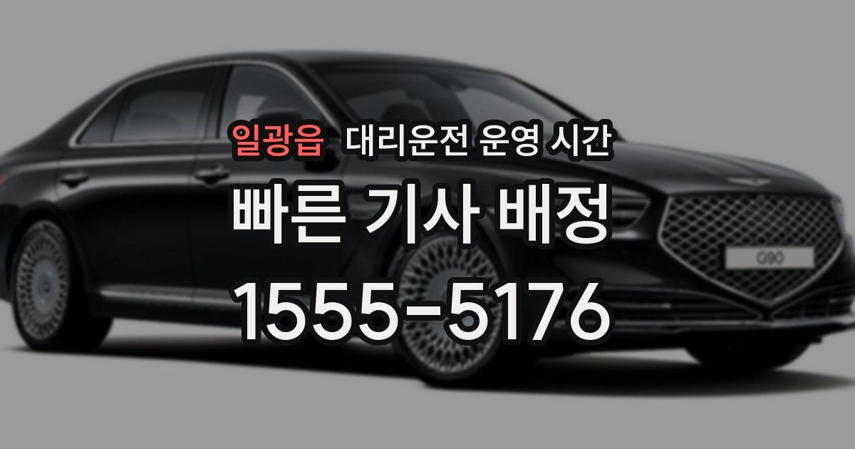 일광읍 대리운전 운영 시간