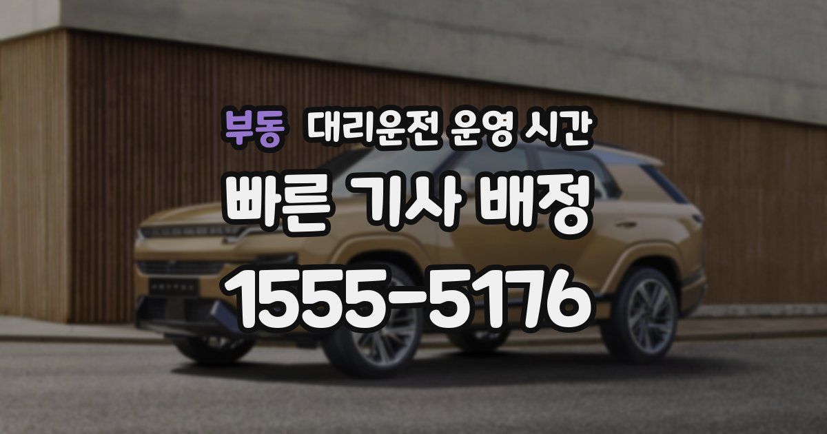 부동 대리운전 운영 시간