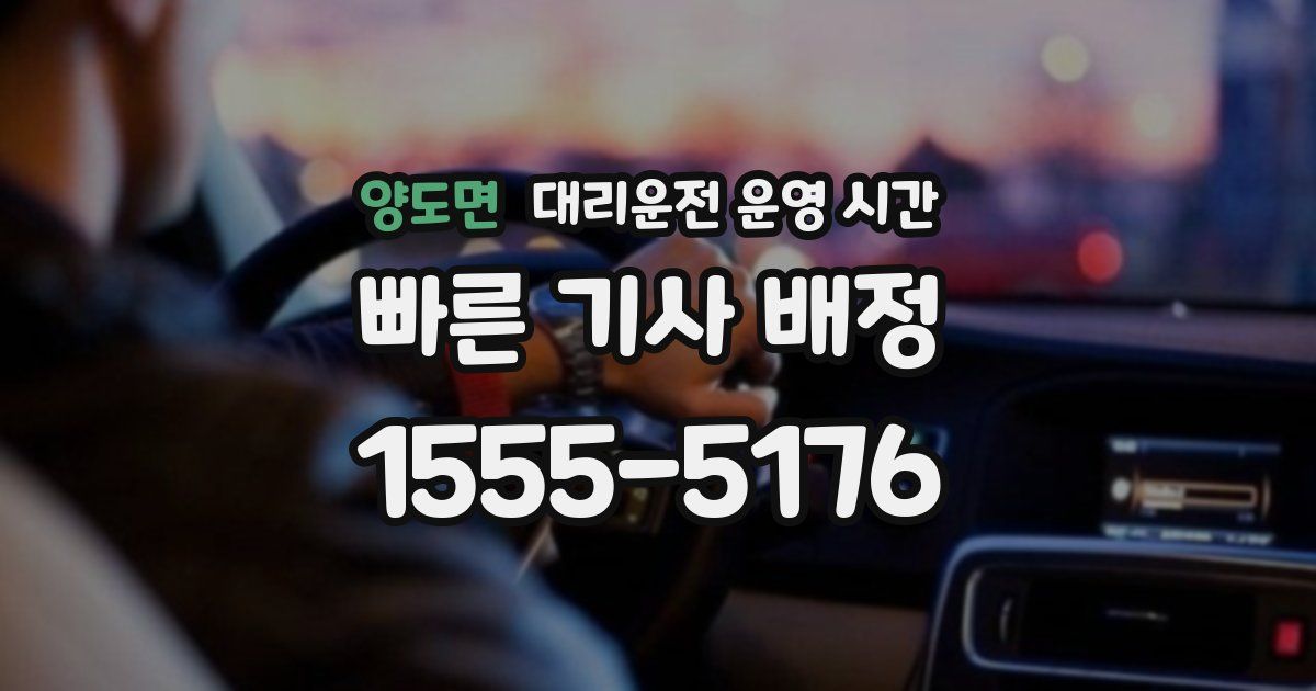 양도면 대리운전 운영 시간