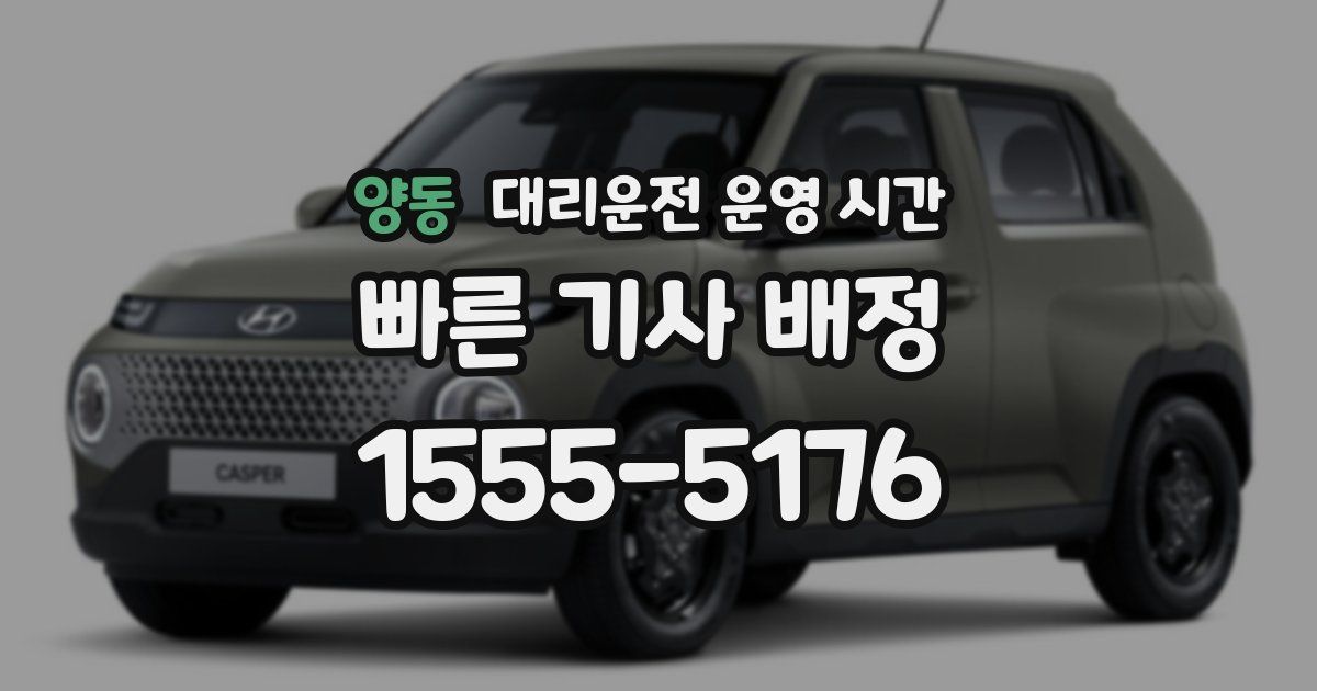 양동 대리운전 운영 시간