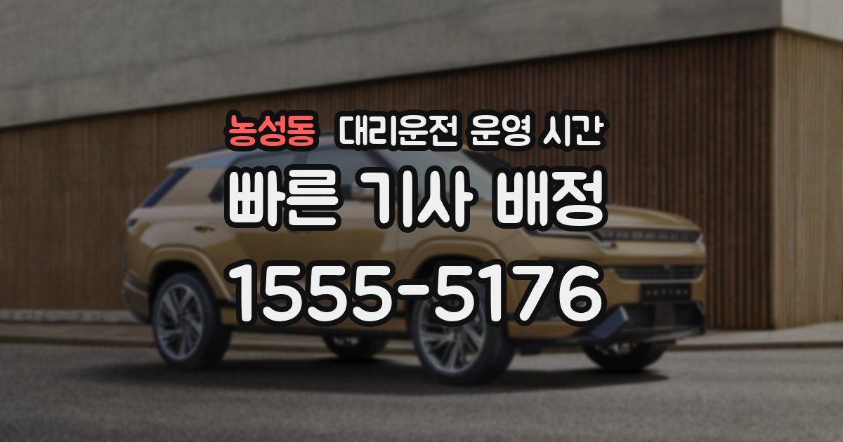 농성동 대리운전 운영 시간