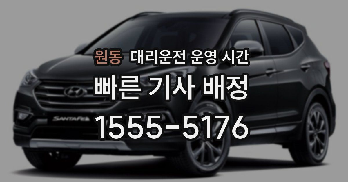 원동 대리운전 운영 시간