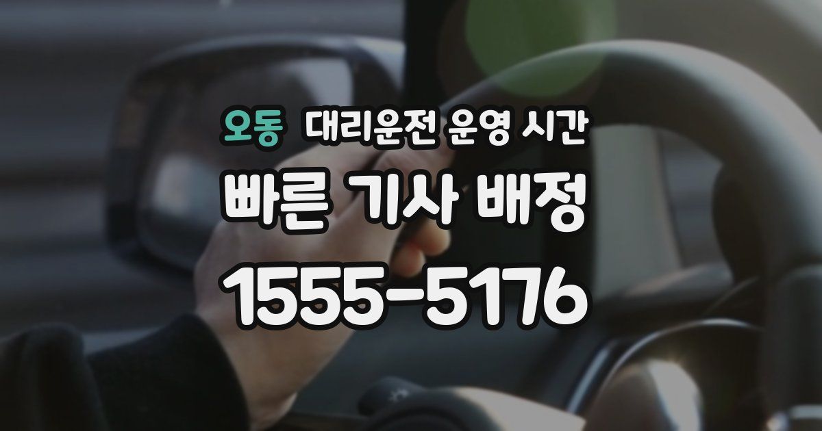 오동 대리운전 운영 시간
