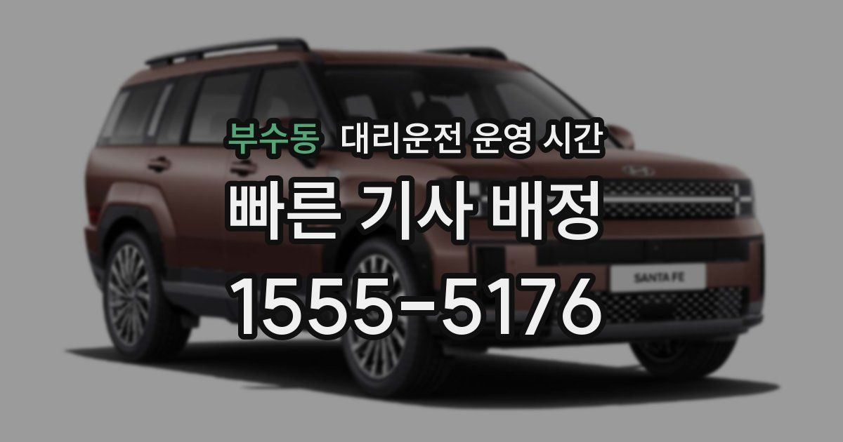 부수동 대리운전 운영 시간