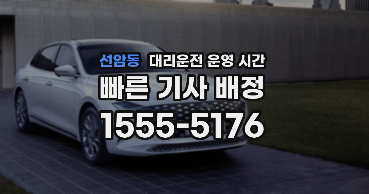 선암동 대리운전 운영 시간