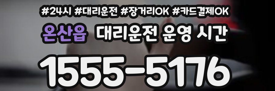 온산읍 대리운전 운영 시간