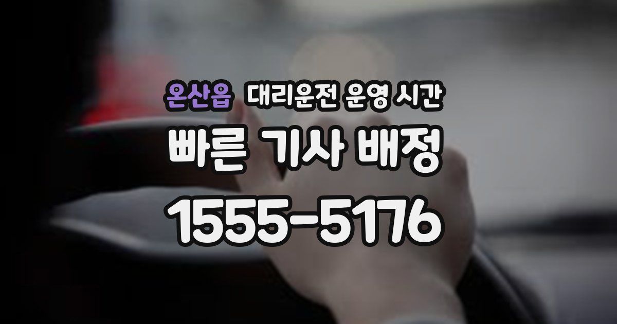 온산읍 대리운전 운영 시간
