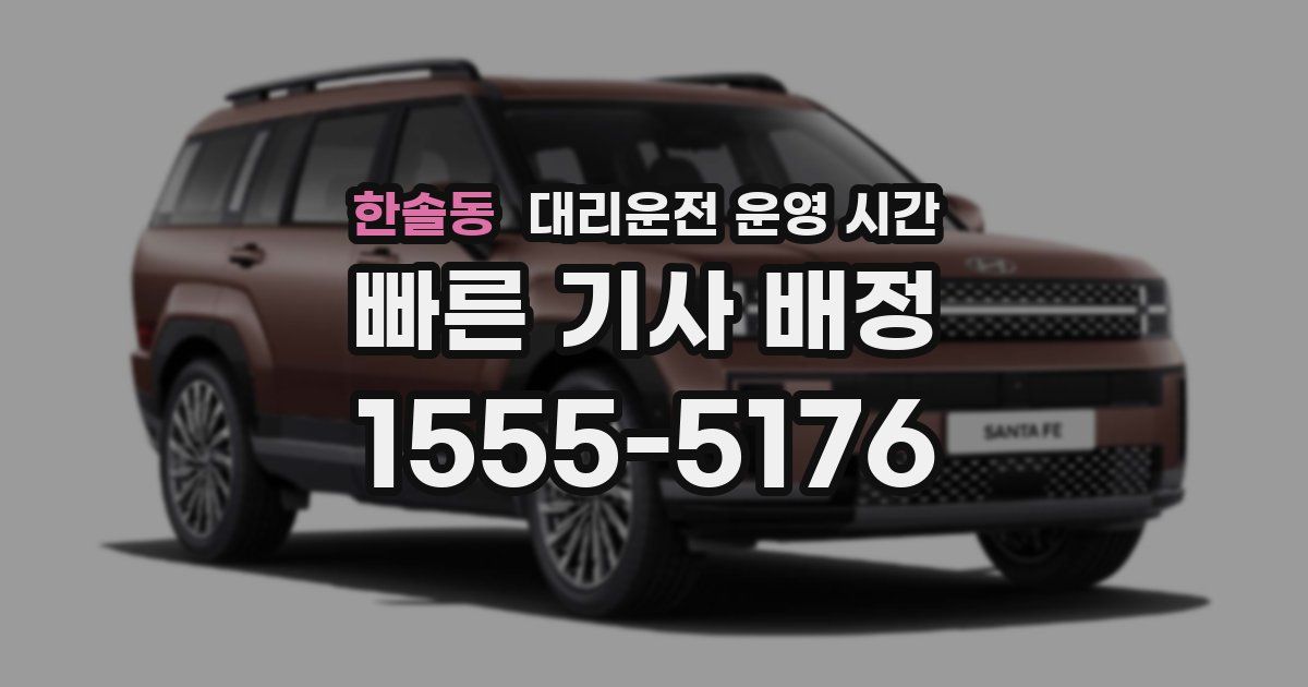 한솔동 대리운전 운영 시간