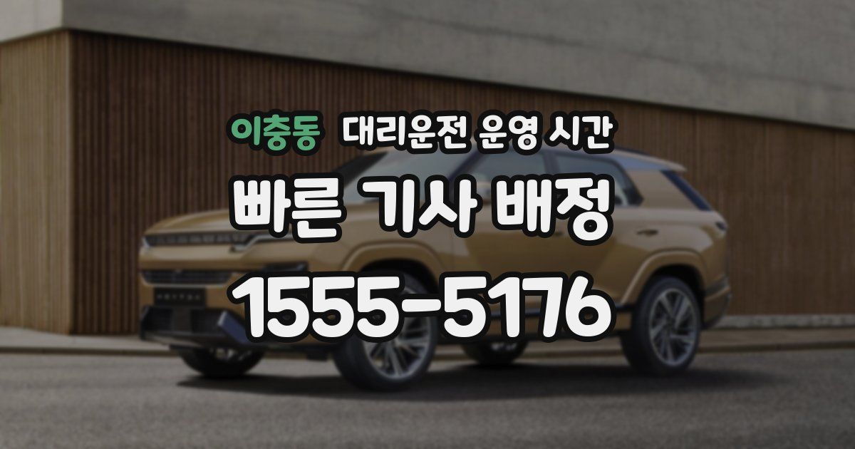 이충동 대리운전 운영 시간