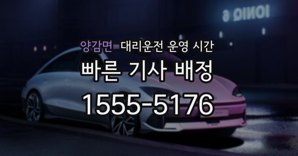 양감면 대리운전 운영 시간