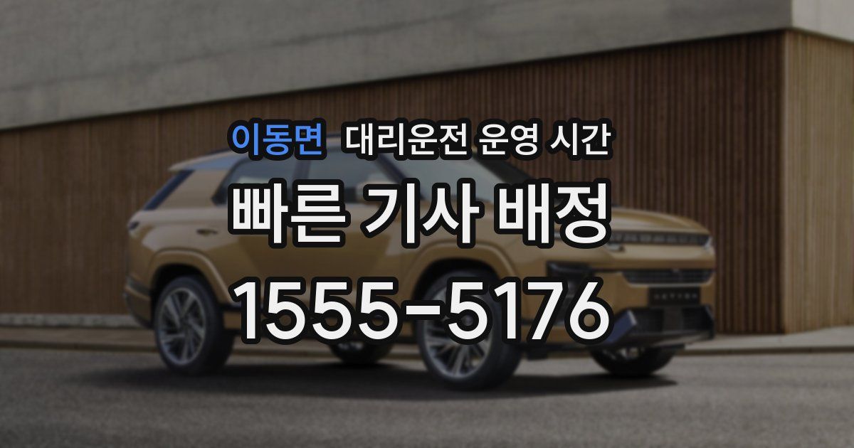 이동면 대리운전 운영 시간