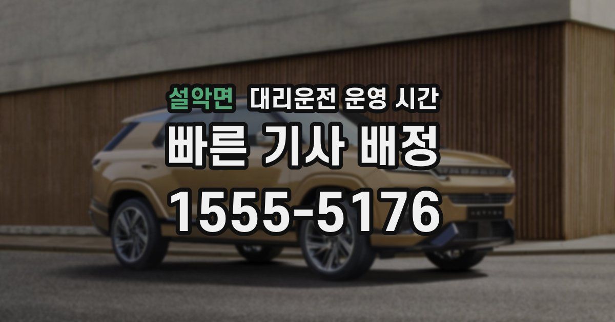 설악면 대리운전 운영 시간