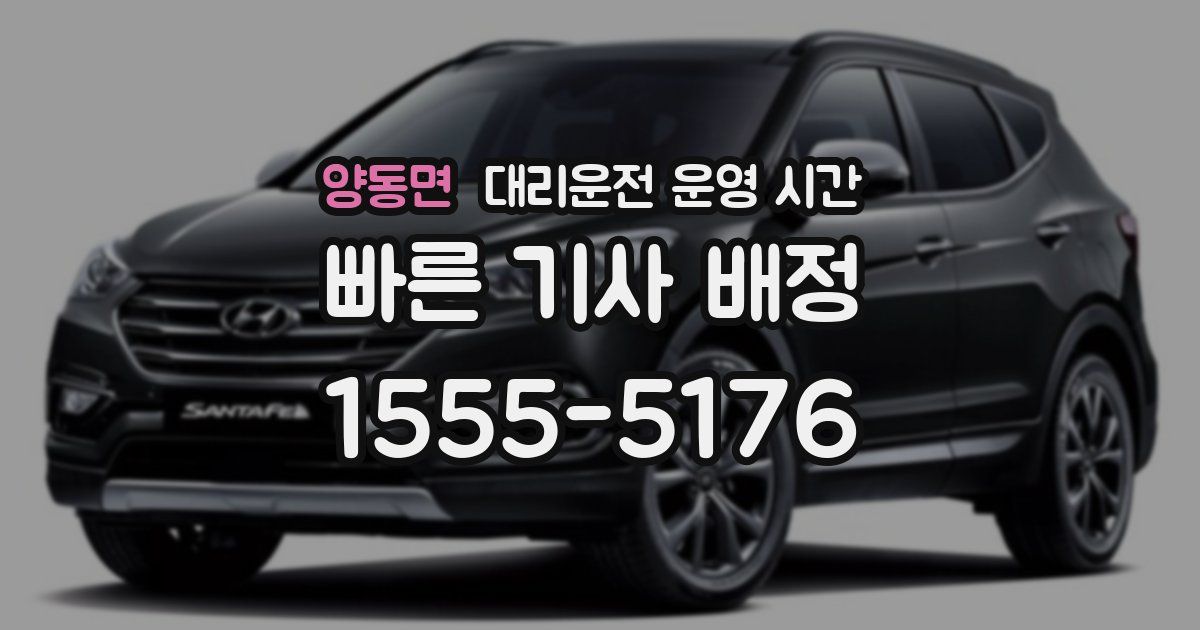 양동면 대리운전 운영 시간