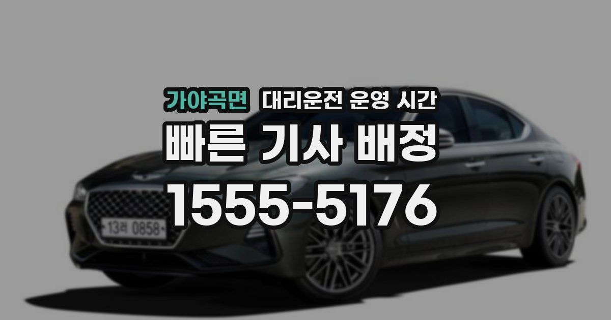 가야곡면 대리운전 운영 시간