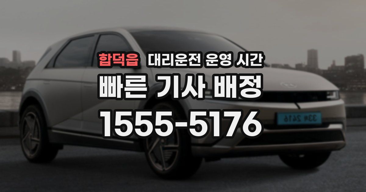 합덕읍 대리운전 운영 시간
