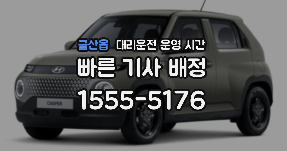 금산읍 대리운전 운영 시간