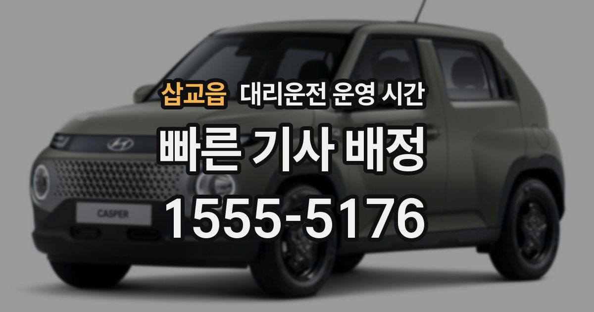 삽교읍 대리운전 운영 시간