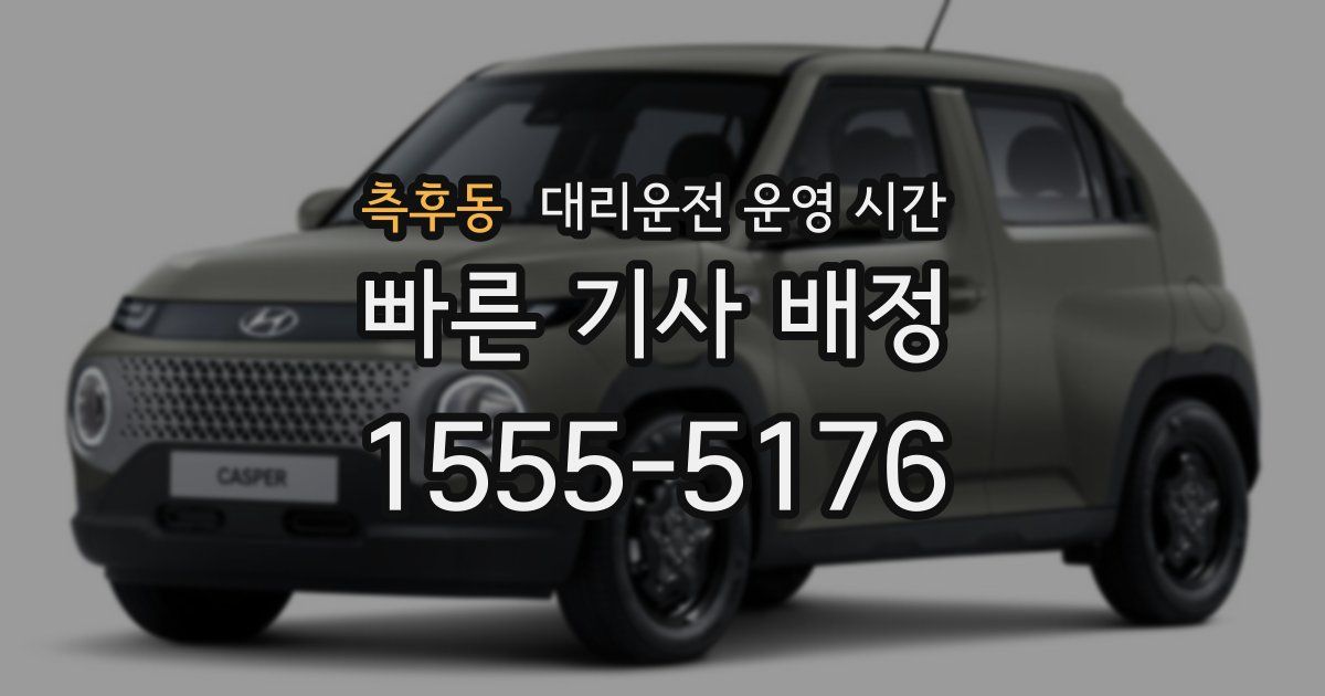 측후동 대리운전 운영 시간