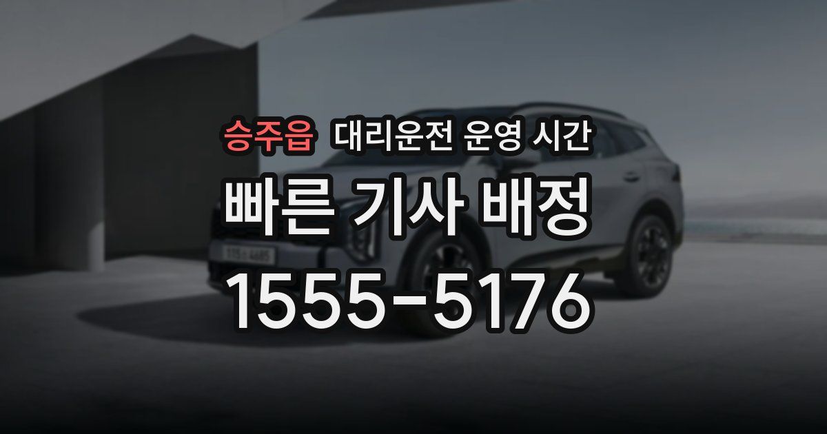 승주읍 대리운전 운영 시간