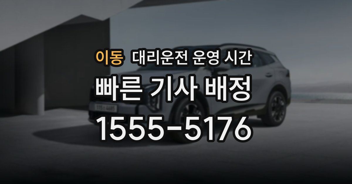 이동 대리운전 운영 시간