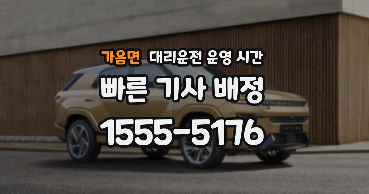 가음면 대리운전 운영 시간