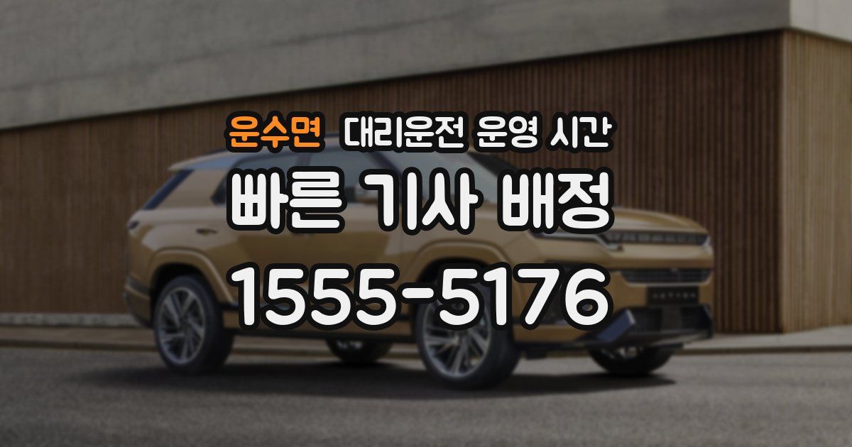 운수면 대리운전 운영 시간