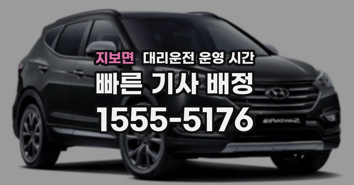 지보면 대리운전 운영 시간