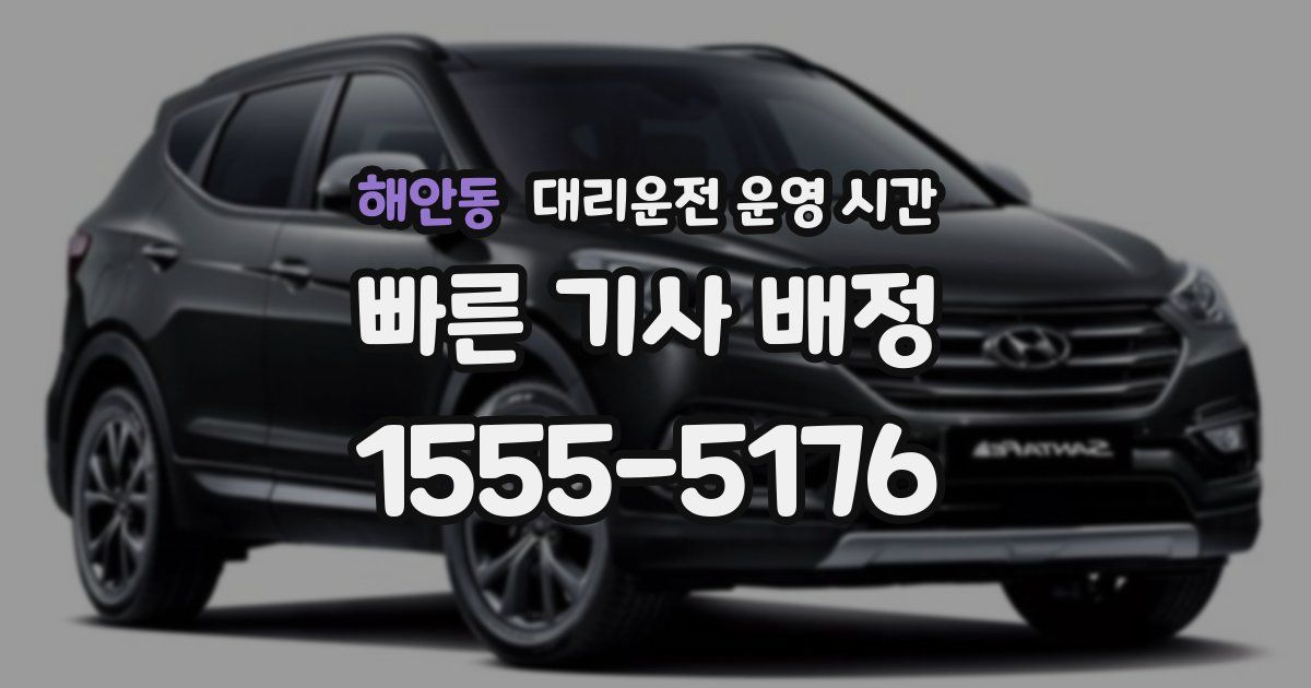 해안동 대리운전 운영 시간
