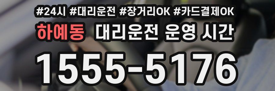 하예동 대리운전 운영 시간
