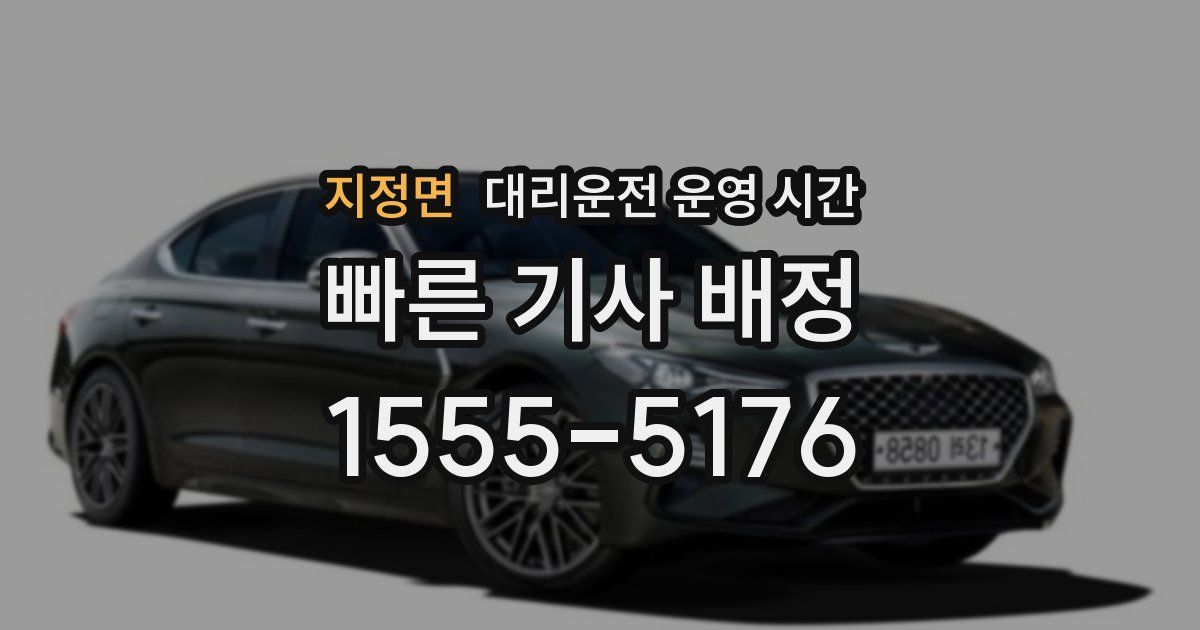 지정면 대리운전 운영 시간