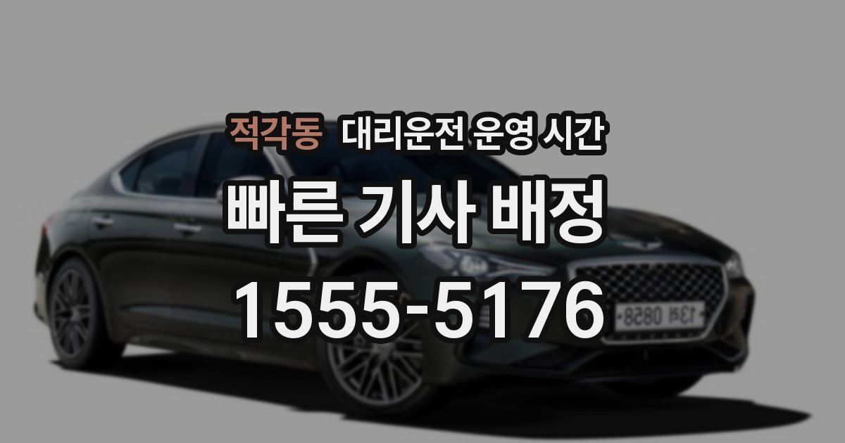 적각동 대리운전 운영 시간