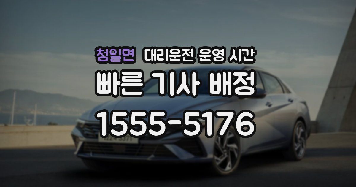 청일면 대리운전 운영 시간