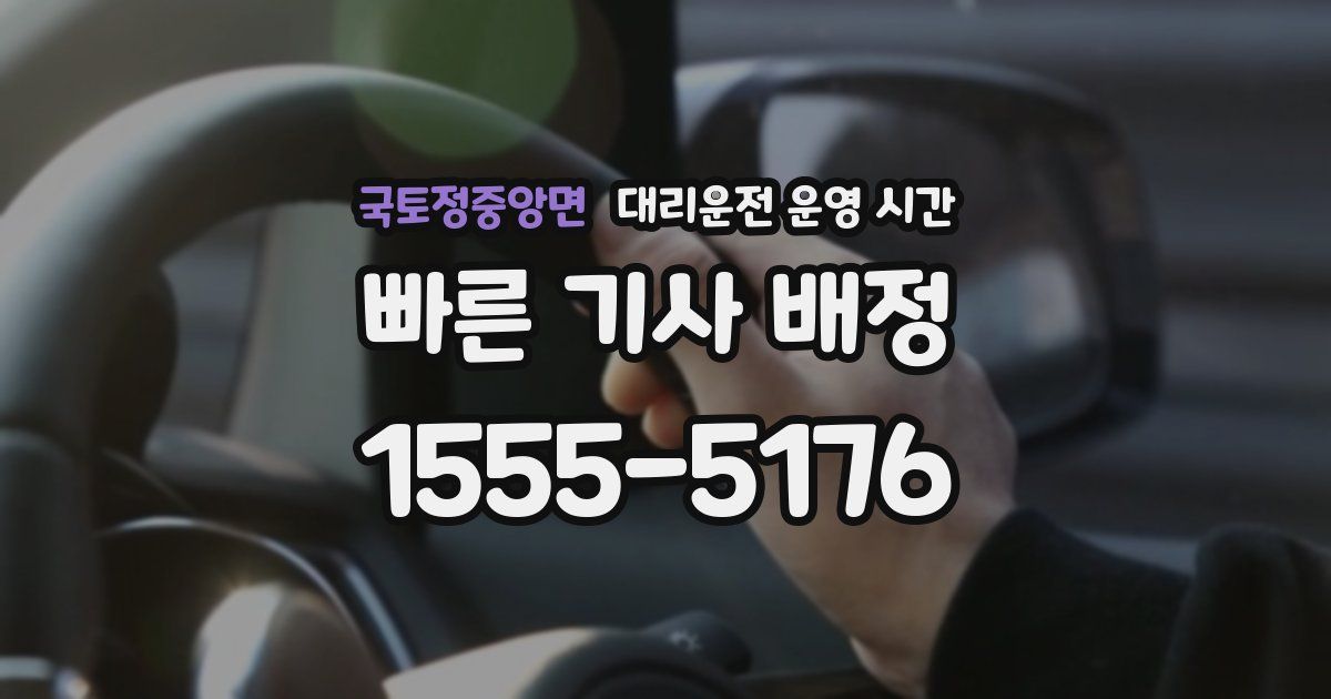 국토정중앙면 대리운전 운영 시간
