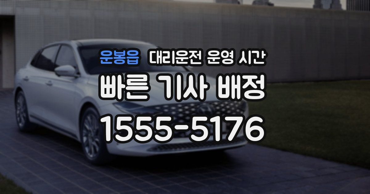 운봉읍 대리운전 운영 시간
