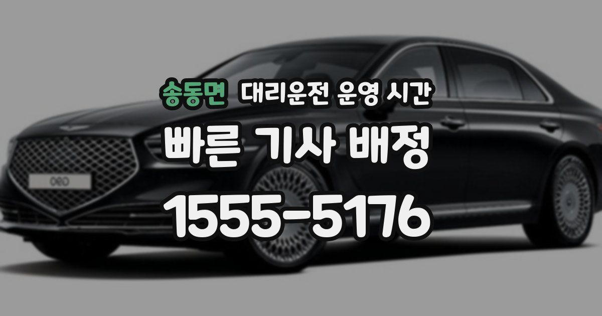 송동면 대리운전 운영 시간