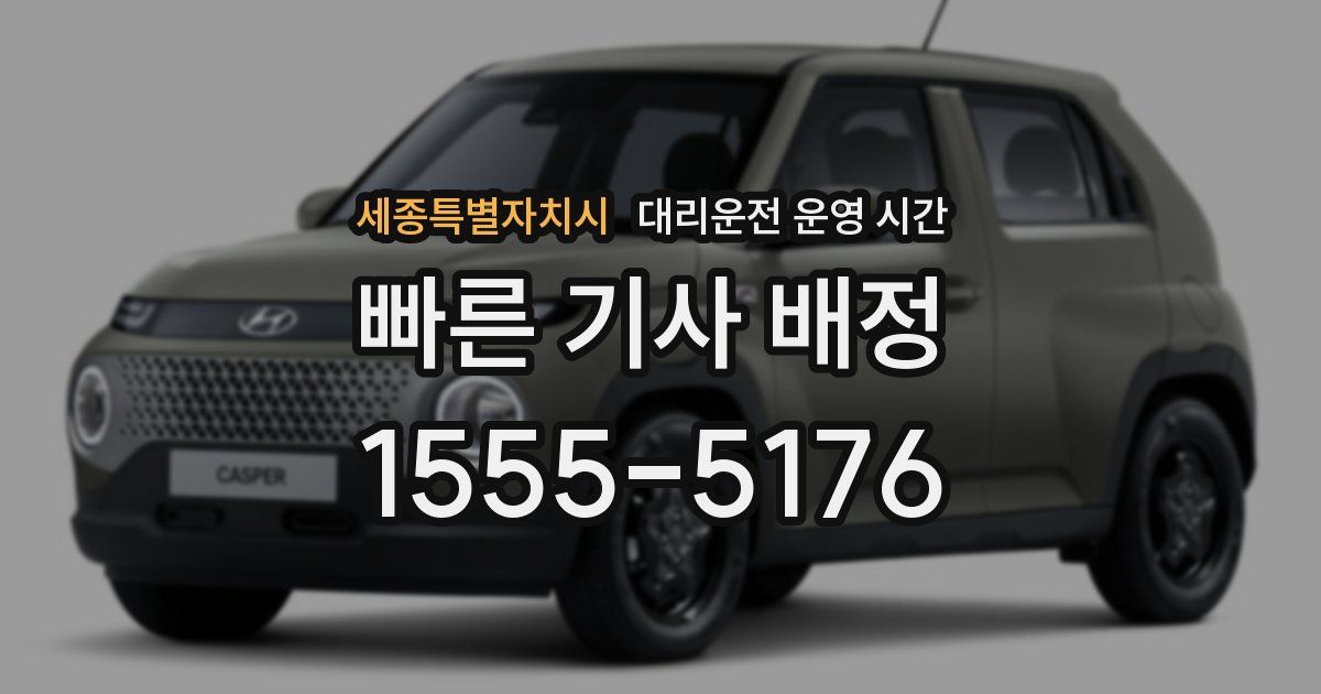 세종특별자치시 대리운전 운영 시간